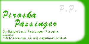 piroska passinger business card
